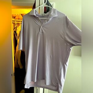 Purple and white striped Peter Millar Polo